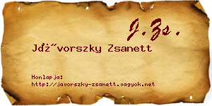 Jávorszky Zsanett névjegykártya